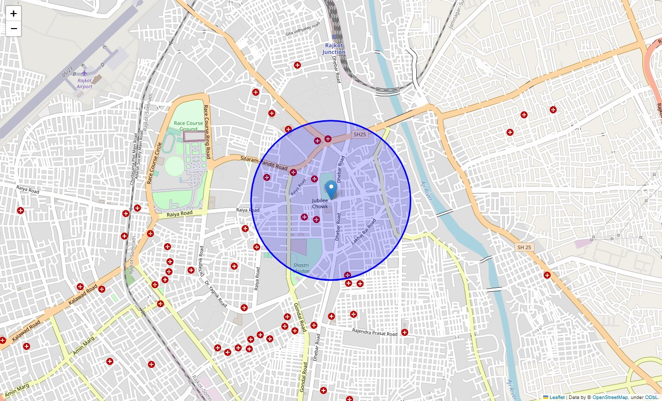 Location Map of Lohana Para, Rajkot