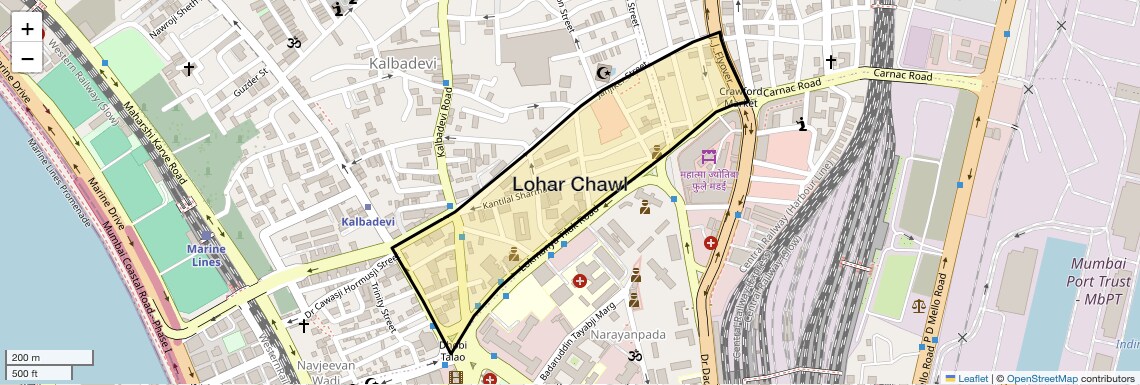 Location Map of Lohar Chawl, Mumbai