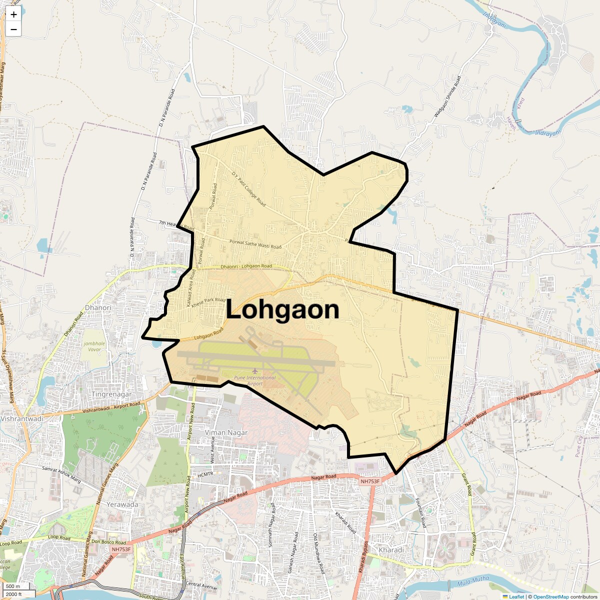 Location Map of Lohgaon, Pune