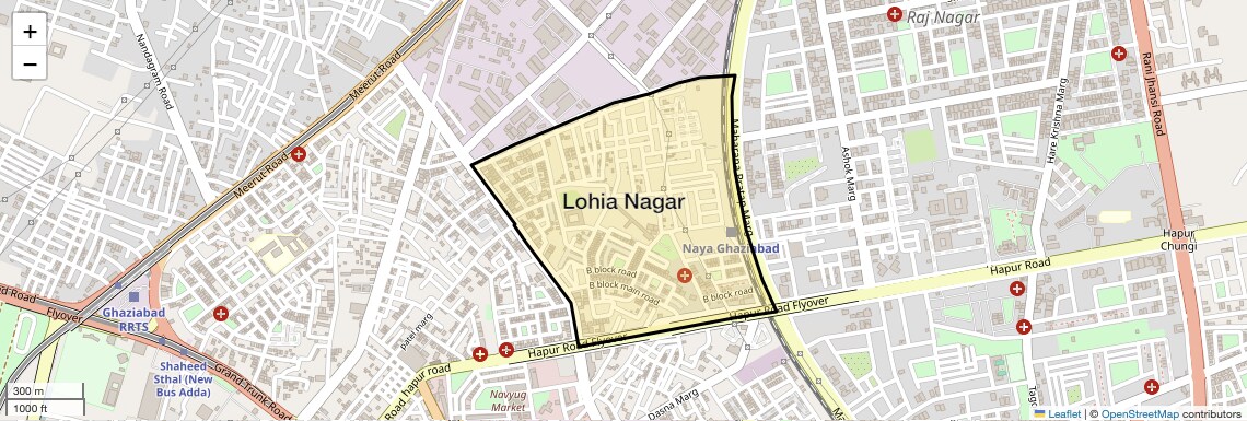 Location Map of Lohia Nagar, Ghaziabad