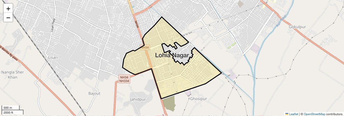 Location Map of Lohia Nagar, Meerut
