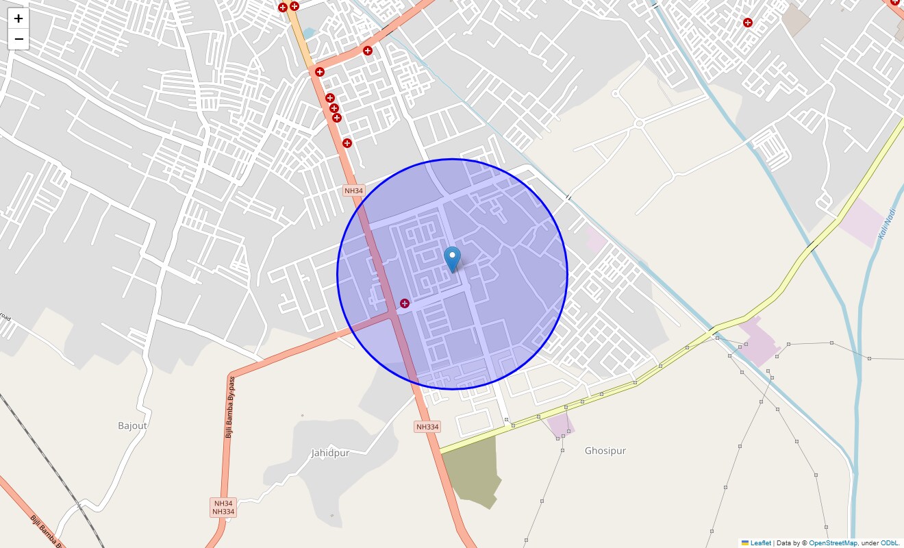 Location Map of Lohia Nagar, Meerut