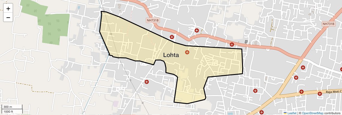 Location Map of Lohta, Varanasi