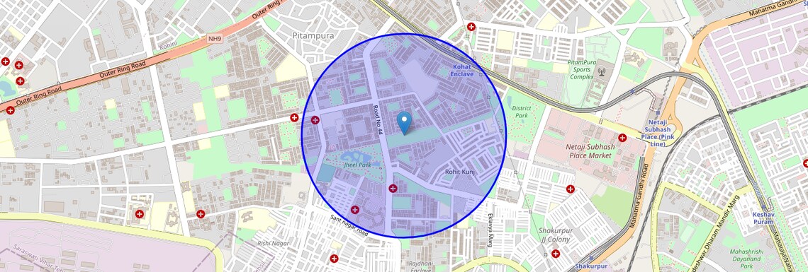 Location Map of Lok Vihar, Delhi