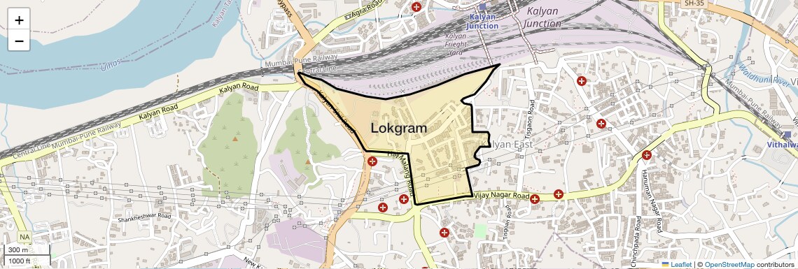 Location Map of Lokgram, Thane