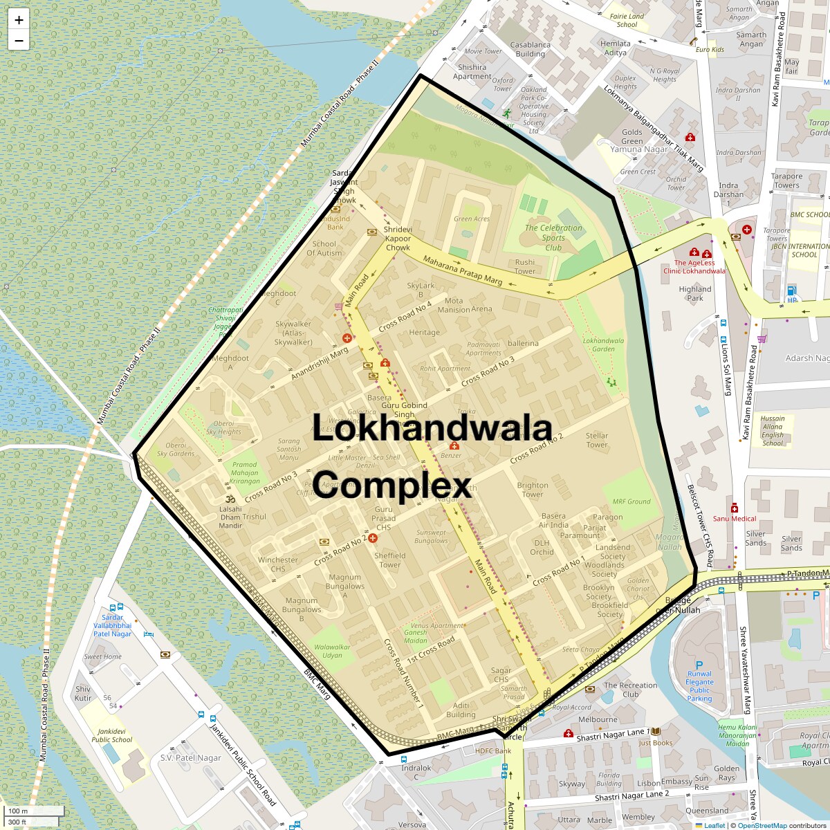 Location Map of Lokhandwala Complex, Mumbai