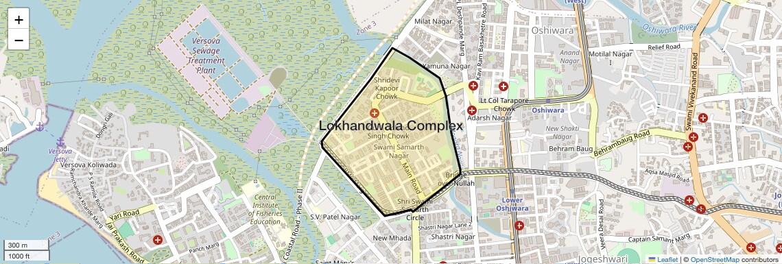 Location Map of Lokhandwala Complex, Mumbai