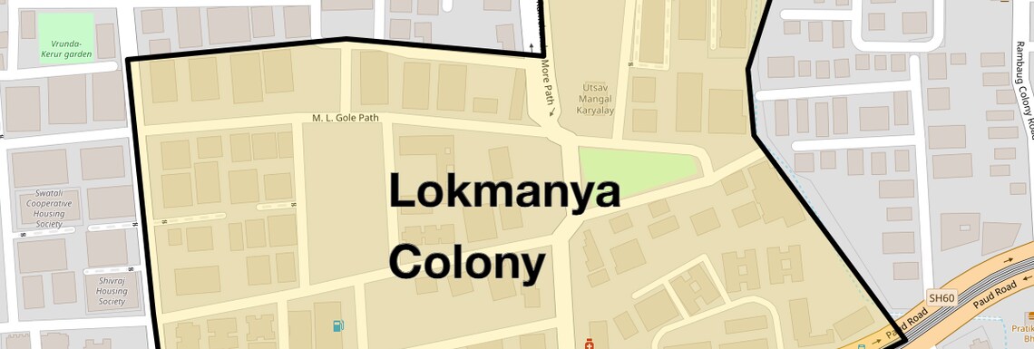 Location Map of Lokmanya Colony, Pune