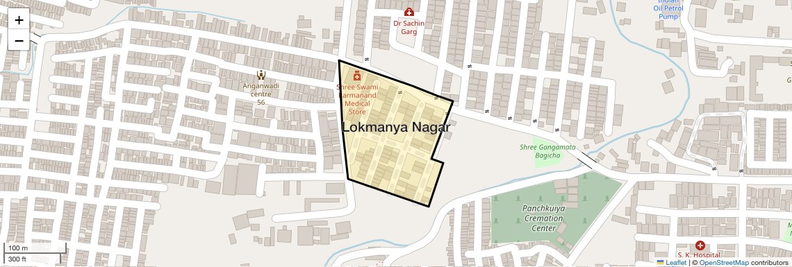 Location Map of Lokmanya Nagar, Indore