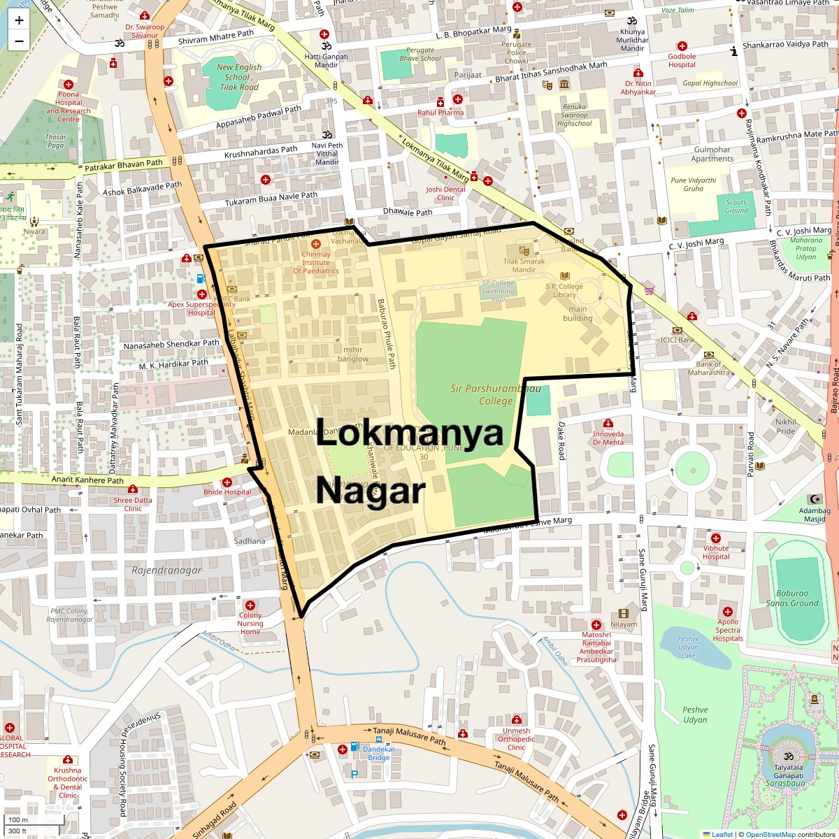 Location Map of Lokmanya Nagar, Pune
