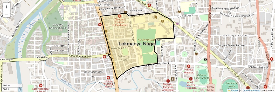 Location Map of Lokmanya Nagar, Pune