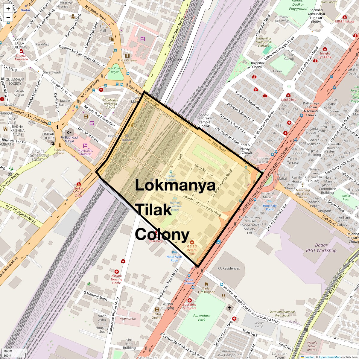 Location Map of Lokmanya Tilak Colony, Mumbai