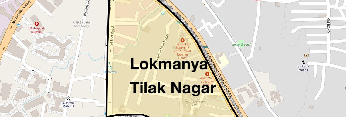 Location Map of Lokmanya Tilak Nagar, Mumbai