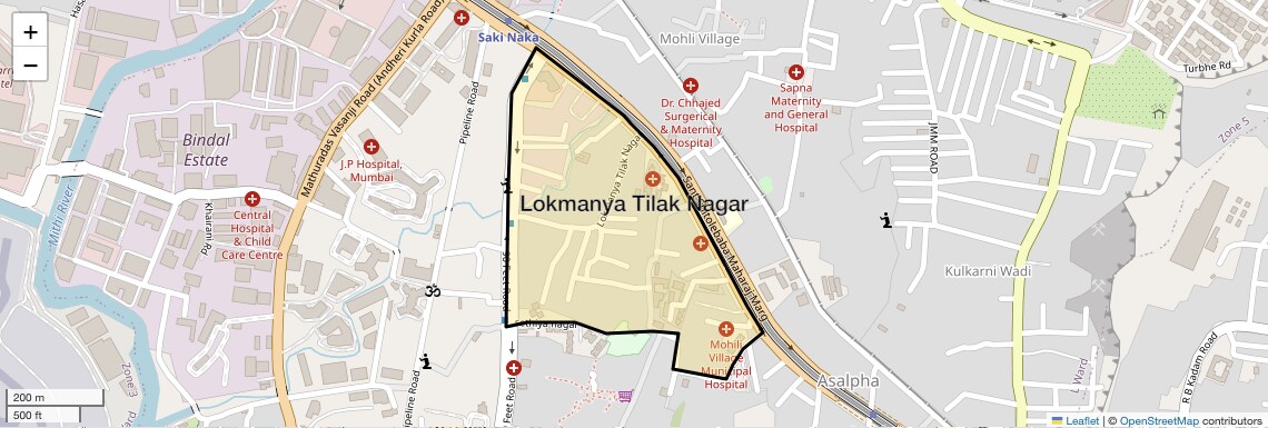 Location Map of Lokmanya Tilak Nagar, Mumbai