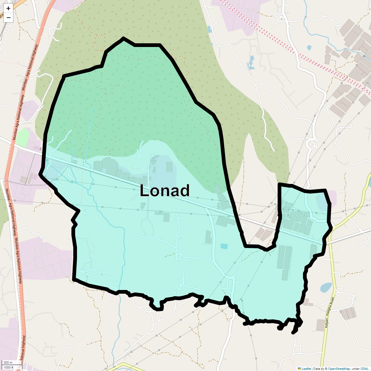 Location Map of Lonad, Thane