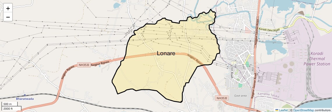 Location Map of Lonare, Nagpur