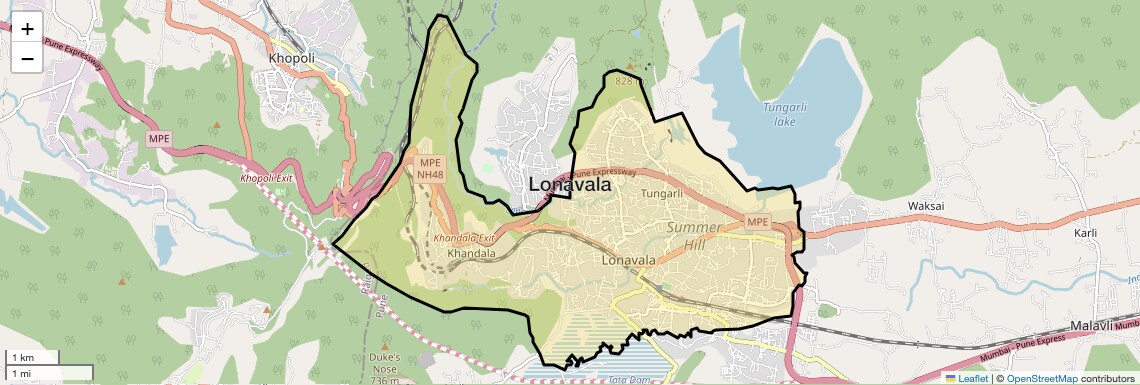 Location Map of Lonavala, Pune
