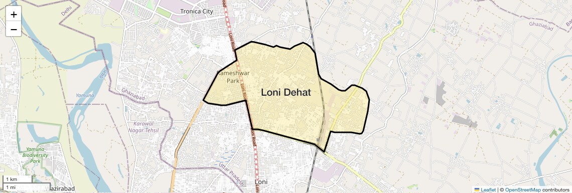 Location Map of Loni Dehat, Ghaziabad