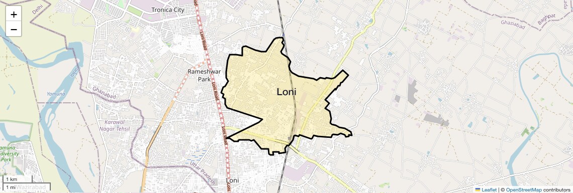 Location Map of Loni, Ghaziabad