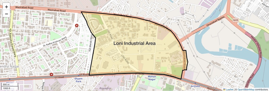 Location Map of Loni Industrial Area, Ghaziabad