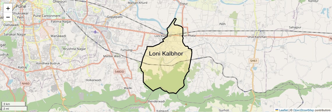 Location Map of Loni Kalbhor, Pune