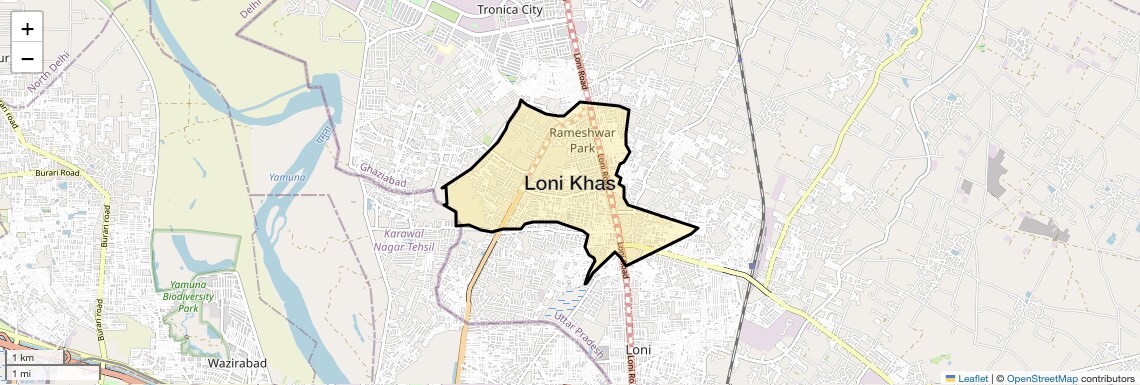 Location Map of Loni Khas, Ghaziabad