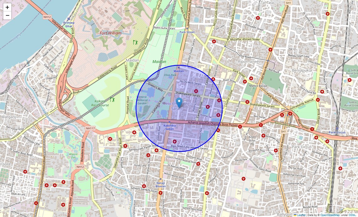 Location Map of Lord Sinha Road, Kolkata