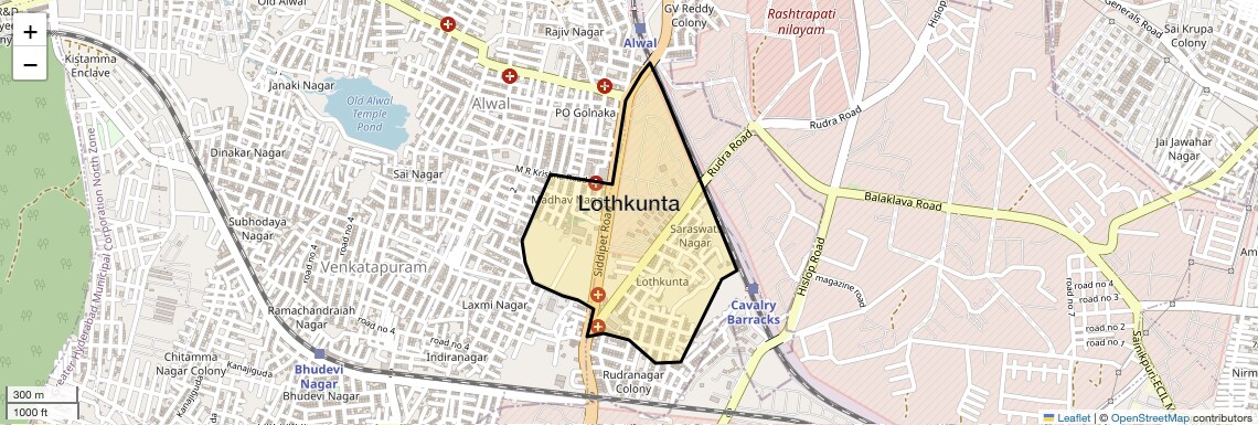 Location Map of Lothkunta, Hyderabad