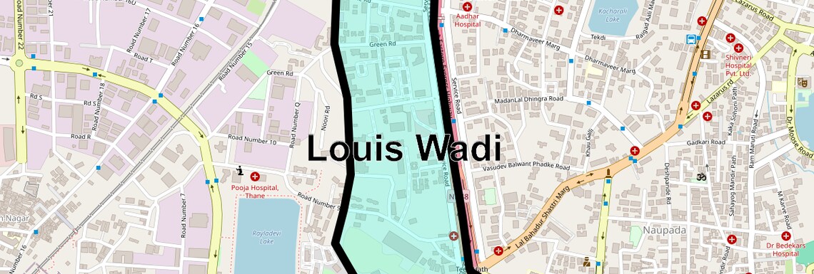 Location Map of Louis Wadi, Thane