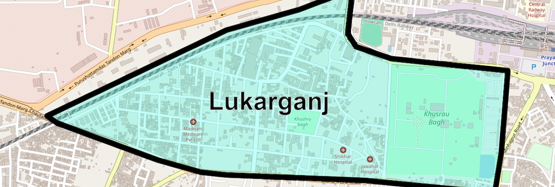 Location Map of Lukarganj, Allahabad