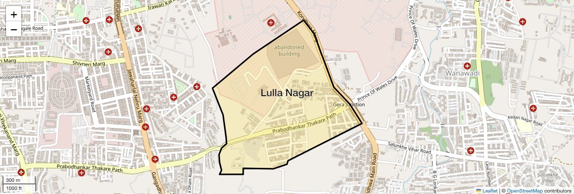 Location Map of Lulla Nagar, Pune