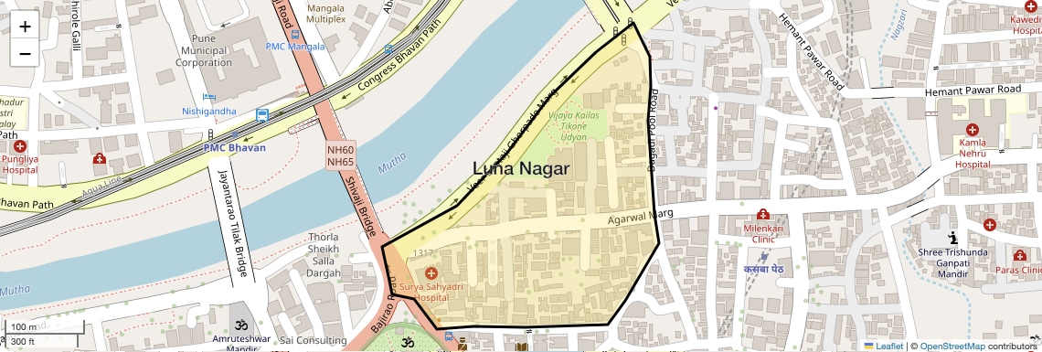 Location Map of Luna Nagar, Pune