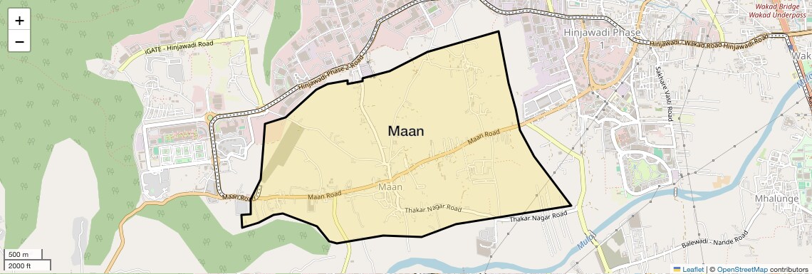 Location Map of Maan, Pune