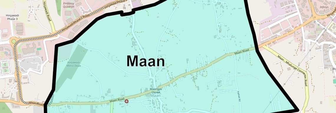 Location Map of Maan, Pune