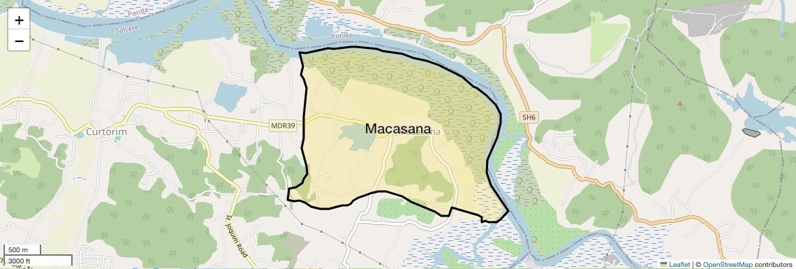 Location Map of Macasana, Goa