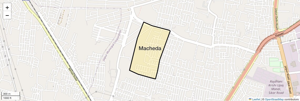 Location Map of Macheda, Jaipur