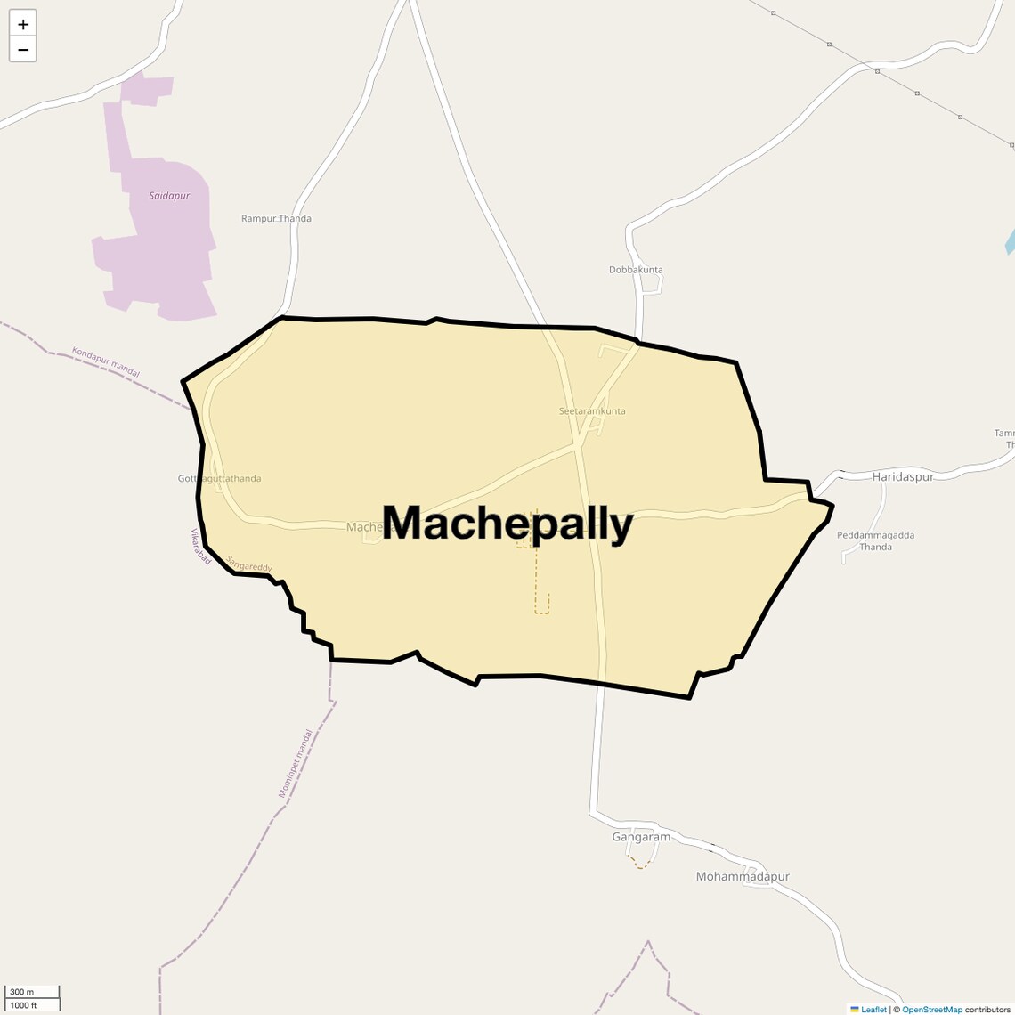 Location Map of Machepally, Hyderabad