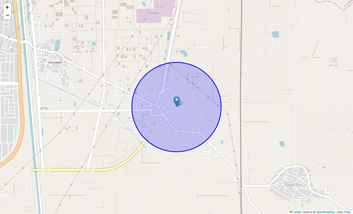 Location Map of Machgarh, Faridabad