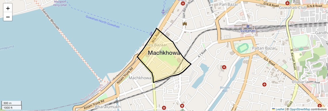 Location Map of Machkhowa, Guwahati