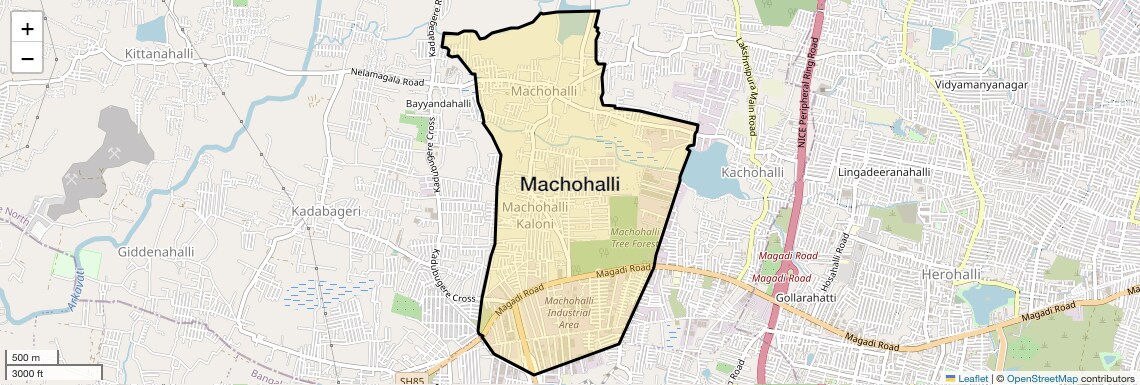 Location Map of Machohalli, Bangalore