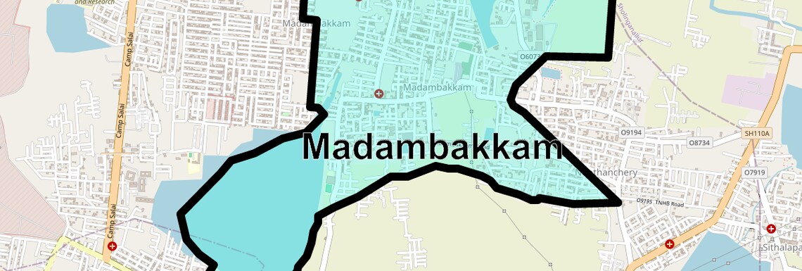 Location Map of Madambakkam, Chennai