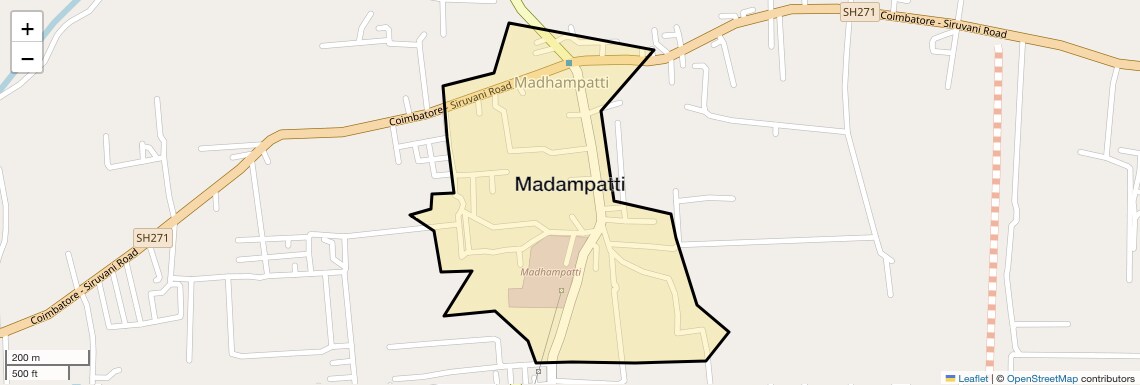 Location Map of Madampatti, Coimbatore