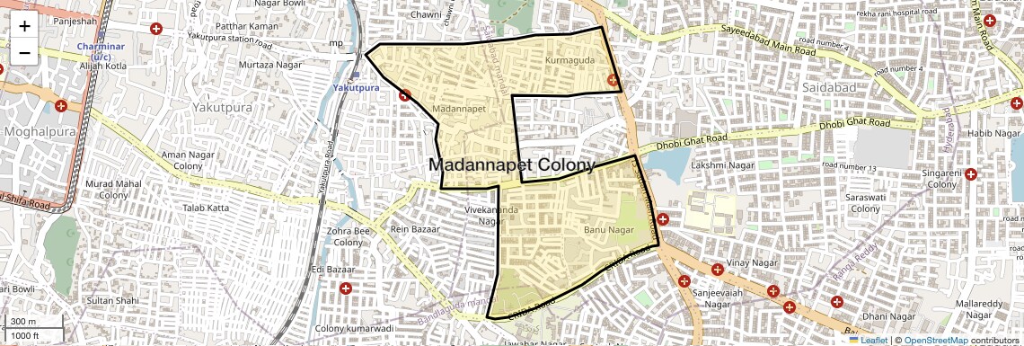 Location Map of Madannapet Colony, Hyderabad