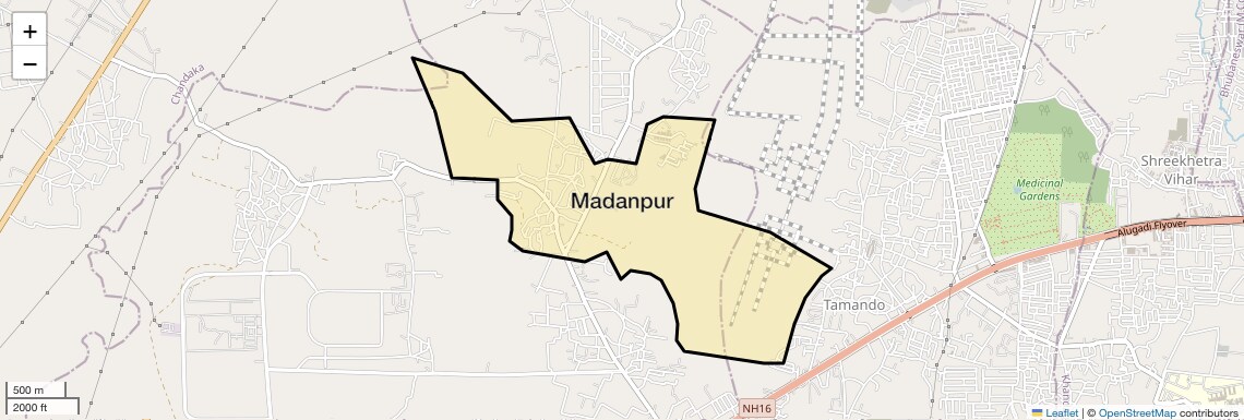 Location Map of Madanpur, Bhubaneswar