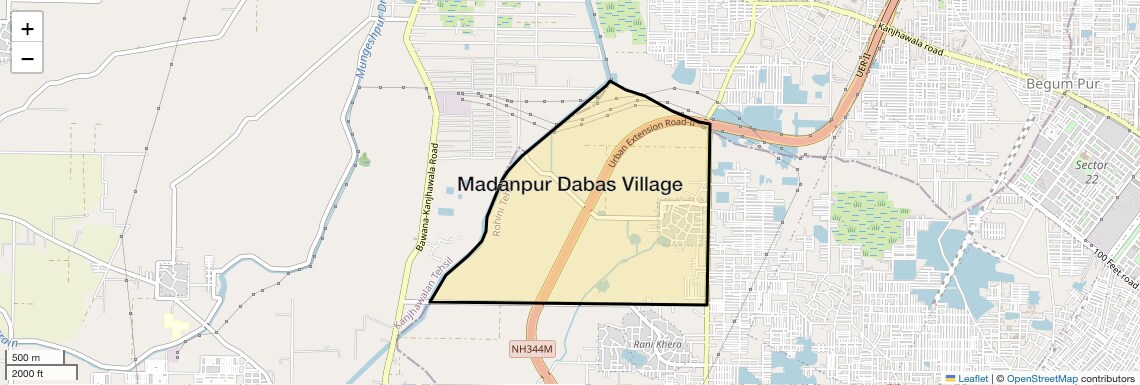 Location Map of Madanpur Dabas Village, Delhi