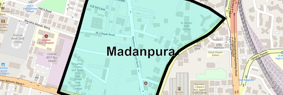 Location Map of Madanpura, Mumbai
