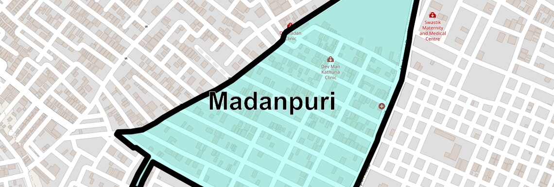 Location Map of Madanpuri, Gurgaon