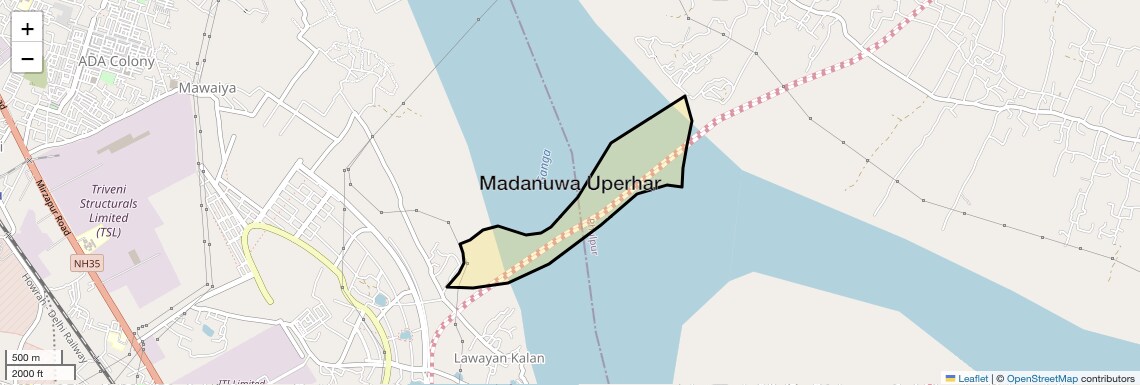 Location Map of Madanuwa Uperhar, Allahabad