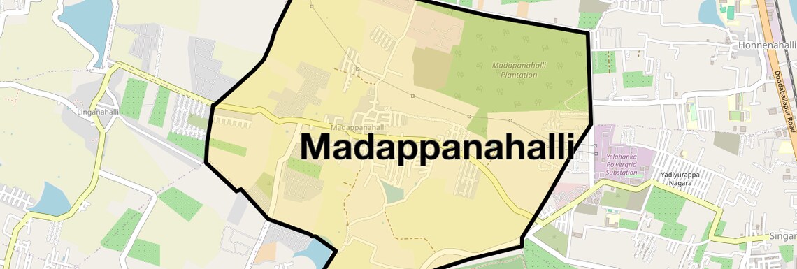 Location Map of Madappanahalli, Bangalore