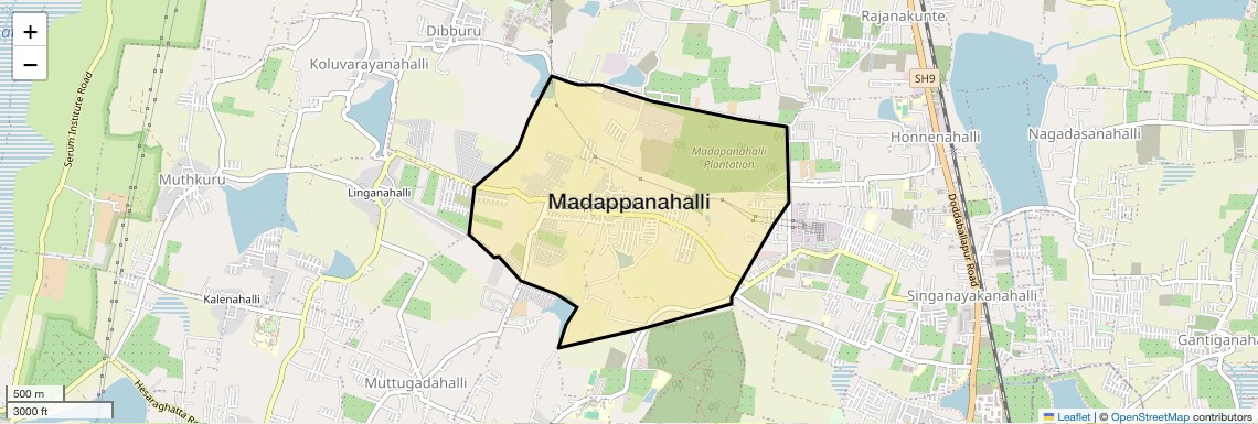 Location Map of Madappanahalli, Bangalore